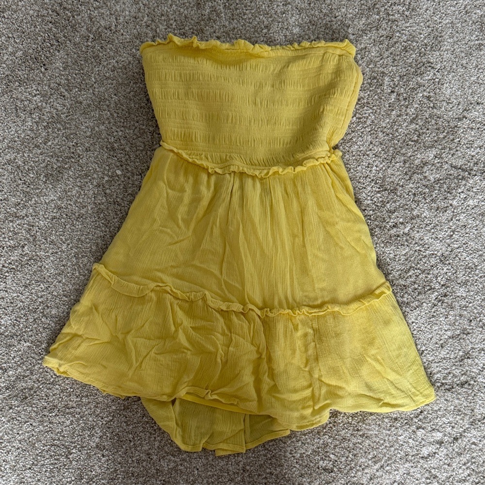 Yellow Strapless Dress